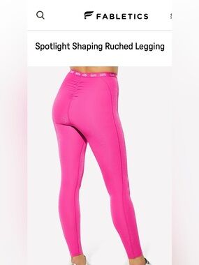 NWOT Fabletics Yitty Pink Spotlight Shaping Ruched Leggings
